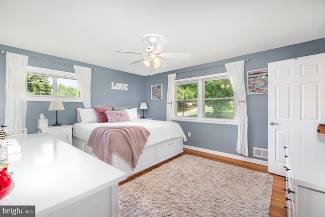3508 Garrett Ct, Aberdeen, MD 21001 - bedroom with wood finished floors and a ceiling fan