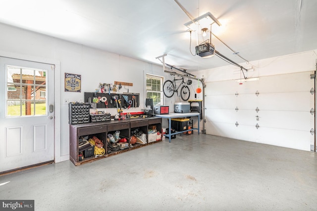 3508 Garrett Ct, Aberdeen, MD 21001 - garage featuring a workshop area and a garage door opener