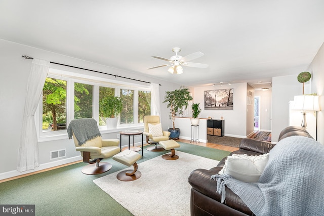 3508 Garrett Ct, Aberdeen, MD 21001 - living area featuring a ceiling fan and baseboards