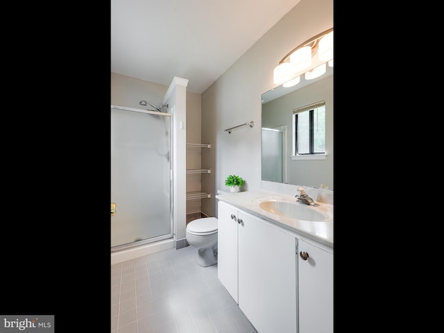 398 Lynetree Dr Unit 11-D, West Chester, PA 19380 - bathroom with a stall shower, tile patterned flooring, and vanity