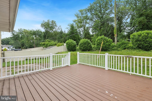 209 Riverview Rd, King Of Prussia, PA 19406 - deck with a fenced backyard and view of wooded area