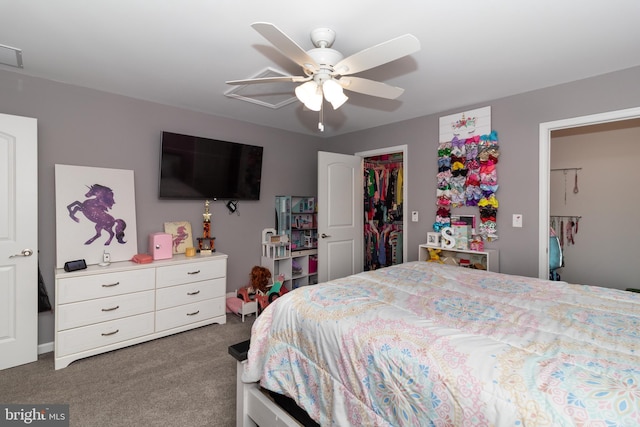 5 N Edinburgh Ct, Houston, DE 19954 - carpeted bedroom with a spacious closet, a closet, and ceiling fan