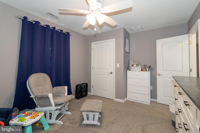 5 N Edinburgh Ct, Houston, DE 19954 - sitting room with a ceiling fan and light carpet