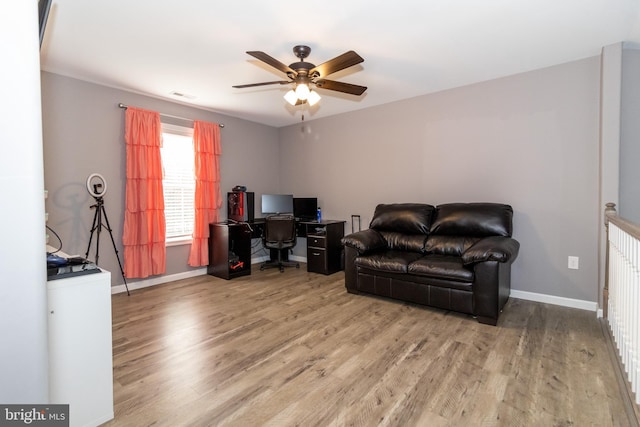 5 N Edinburgh Ct, Houston, DE 19954 - office with ceiling fan and wood finished floors