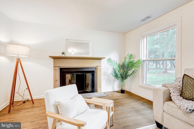406 Christian Ln, Wallingford, PA 19086 - sitting room with wood finished floors, plenty of natural light, and a glass covered fireplace
