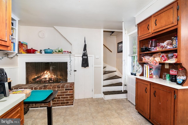 313 E Main St, Mechanicsburg, PA 17055 - living room with stairs and a fireplace