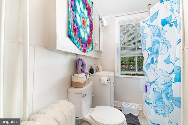 313 E Main St, Mechanicsburg, PA 17055 - bathroom featuring toilet and a shower with shower curtain