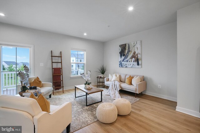 8109 Primrose Ln, Laurel, MD 20723 - living area with recessed lighting and light wood-style flooring
