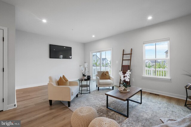 8109 Primrose Ln, Laurel, MD 20723 - living area with wood finished floors and recessed lighting