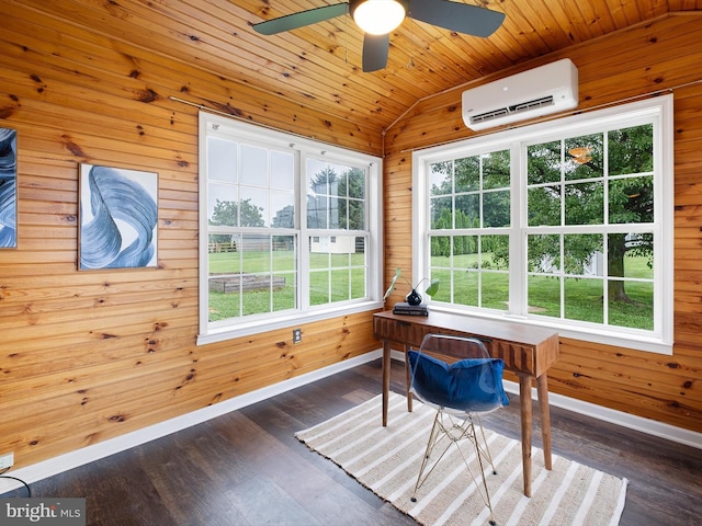 207 Drawyers Dr, Middletown, DE 19709 - sunroom with an AC wall unit and lofted ceiling