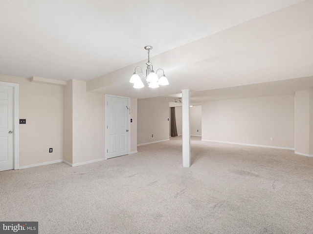 207 Drawyers Dr, Middletown, DE 19709 - finished below grade area with light colored carpet and baseboards