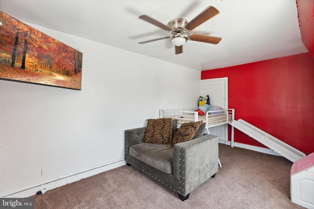 5509 Chew Ave, Philadelphia, PA 19138 - sitting room featuring ceiling fan and carpet flooring
