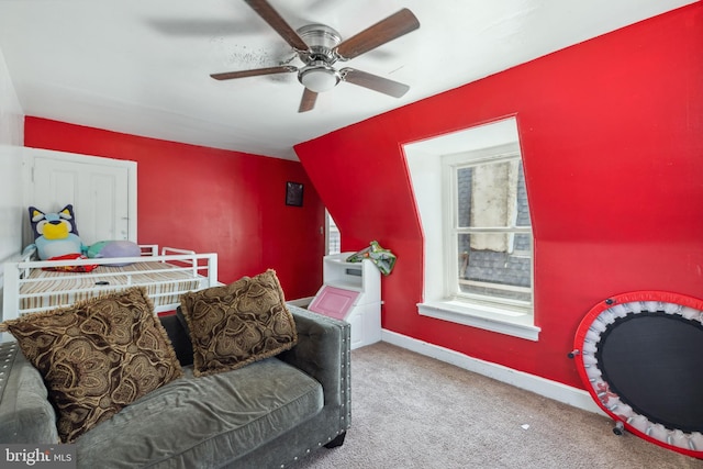 5509 Chew Ave, Philadelphia, PA 19138 - carpeted bedroom with a ceiling fan and baseboards