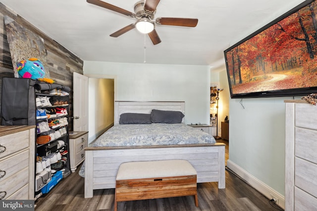 5509 Chew Ave, Philadelphia, PA 19138 - bedroom with dark wood-style flooring and a ceiling fan