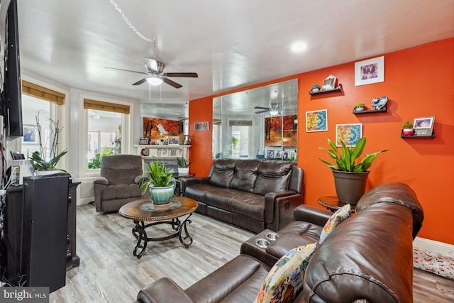 5509 Chew Ave, Philadelphia, PA 19138 - living room featuring ceiling fan and wood finished floors