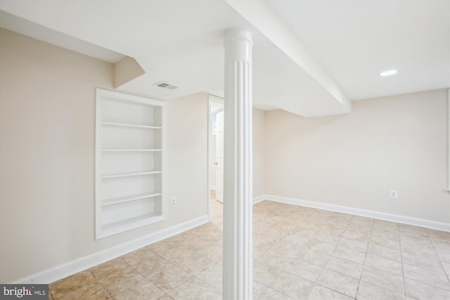 5909 Frederick St, Springfield, VA 22150 - additional living space with built in features, recessed lighting, and light tile patterned flooring