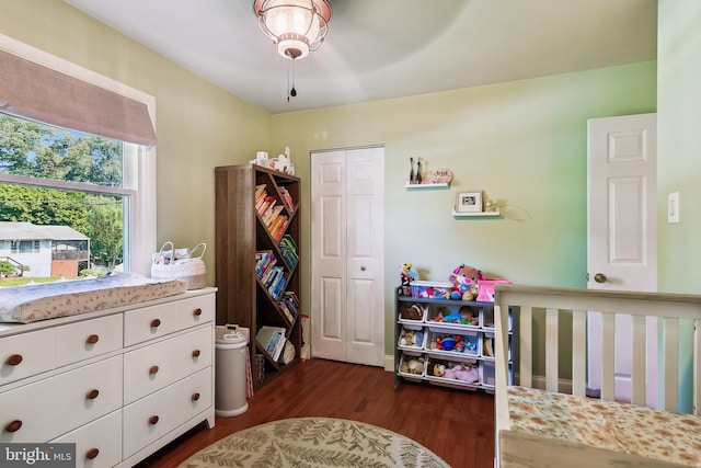 14 Nicholson Dr, Pasadena, MD 21122 - bedroom with dark wood finished floors and a closet