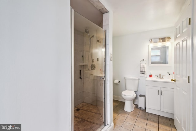 14 Nicholson Dr, Pasadena, MD 21122 - bathroom with vanity, a shower stall, and tile patterned flooring