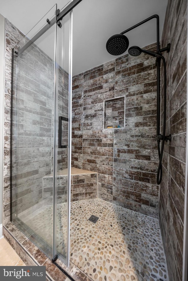 1 Risner Ave, Penns Grove, NJ 08069 - bathroom with a shower stall and tile patterned floors