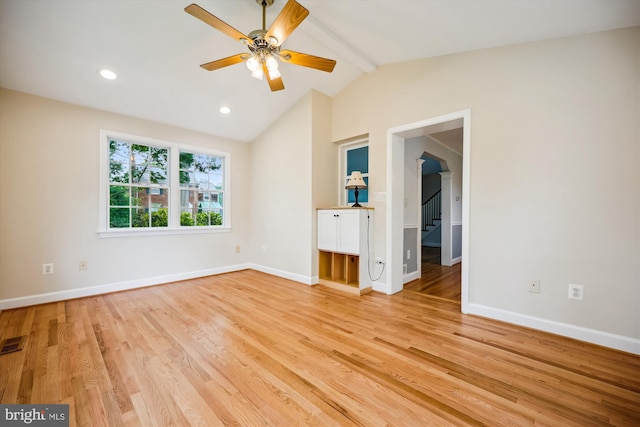 2013 Dayton St, Silver Spring, MD 20902 - unfurnished room featuring light wood-type flooring, ceiling fan, and recessed lighting