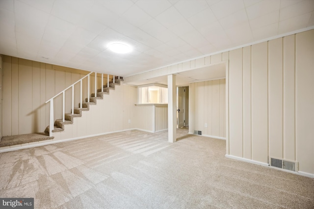 2013 Dayton St, Silver Spring, MD 20902 - finished basement with carpet flooring and stairway