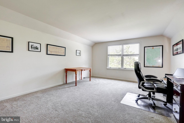 2912 Weaver Rd, Lancaster, PA 17601 - home office featuring carpet flooring and vaulted ceiling