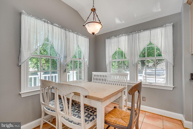 2413 Taylor Ave, Alexandria, VA 22302 - dining space with plenty of natural light, lofted ceiling, and light tile patterned floors