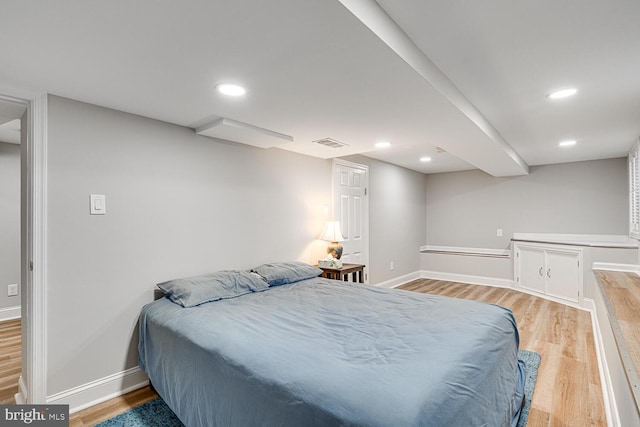 2413 Taylor Ave, Alexandria, VA 22302 - bedroom featuring light wood finished floors and recessed lighting
