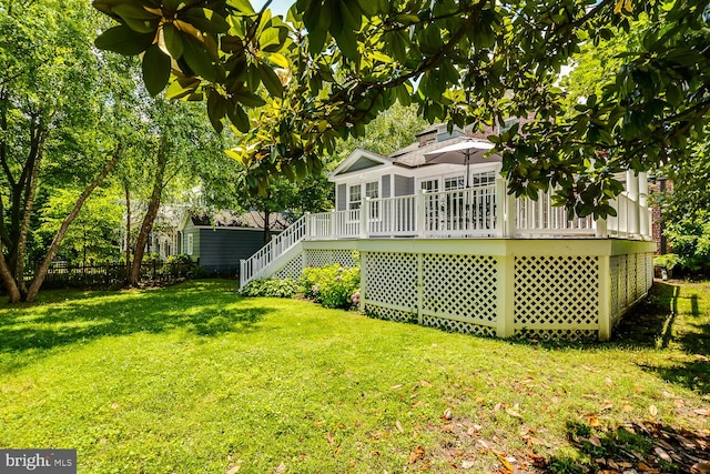 2413 Taylor Ave, Alexandria, VA 22302 - view of yard with a deck and stairway