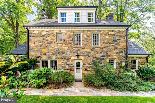 3666 Military Rd, Arlington, VA 22207 - view of front of house with a chimney and stone siding