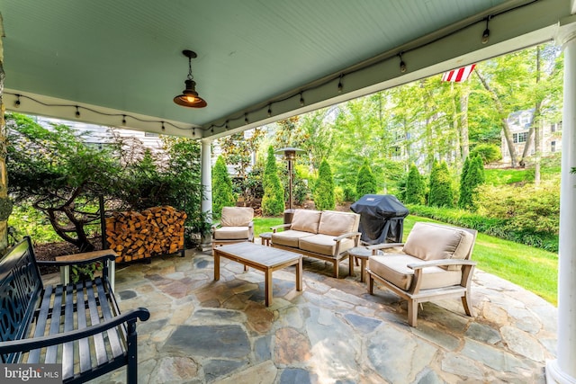 3666 Military Rd, Arlington, VA 22207 - view of patio / terrace featuring an outdoor living space and a grill