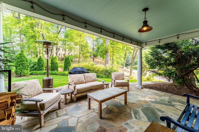 3666 Military Rd, Arlington, VA 22207 - view of patio / terrace with a ceiling fan and an outdoor living space