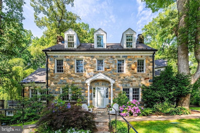 3666 Military Rd, Arlington, VA 22207 - georgian-style home featuring stone siding