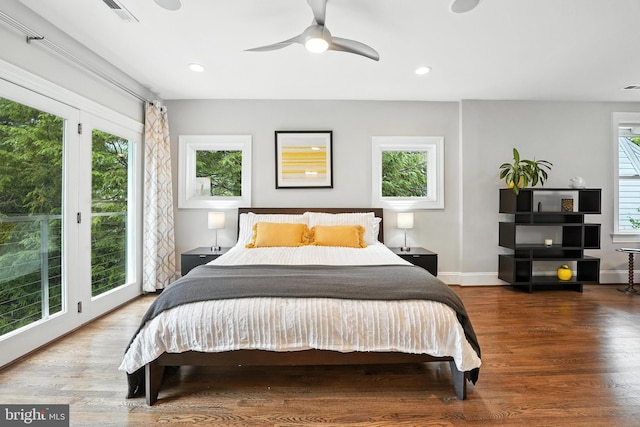 3831 Fulton St NW, Washington, DC 20007 - bedroom featuring wood finished floors, ceiling fan, and recessed lighting
