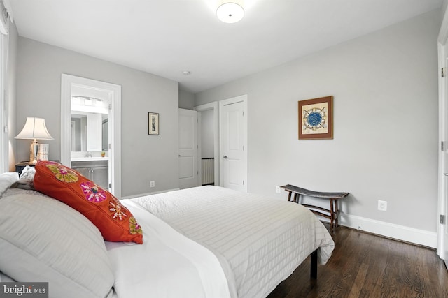 3831 Fulton St NW, Washington, DC 20007 - bedroom featuring dark wood-style flooring and connected bathroom
