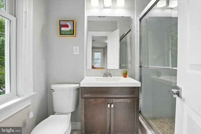 3831 Fulton St NW, Washington, DC 20007 - bathroom featuring vanity, healthy amount of natural light, and a shower stall