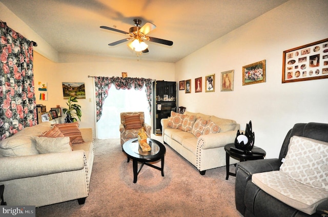 65 Emily Ct, Reading, PA 19606 - carpeted living area with ceiling fan