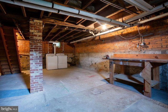 31 4th St, Hanover, PA 17331 - unfinished below grade area with washing machine and clothes dryer