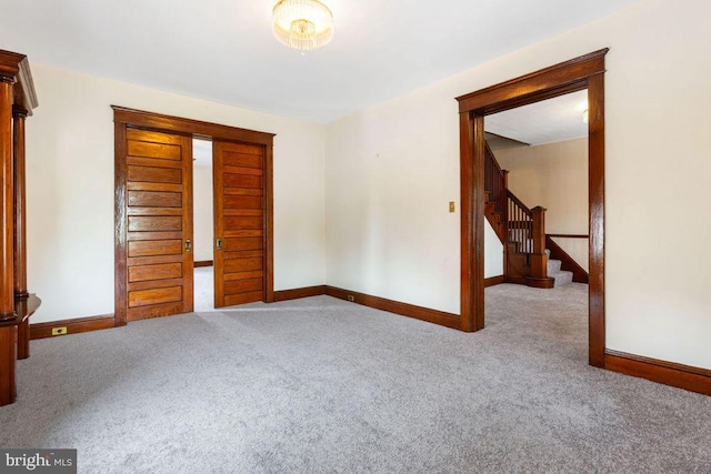 31 4th St, Hanover, PA 17331 - carpeted spare room featuring baseboards and stairway