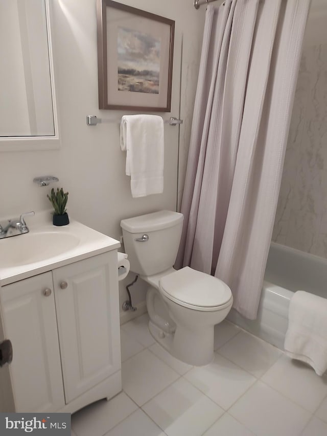 9835 Saint Cloud Ct, Fairfax, VA 22031 - full bath with vanity, shower / bath combo, and tile patterned floors
