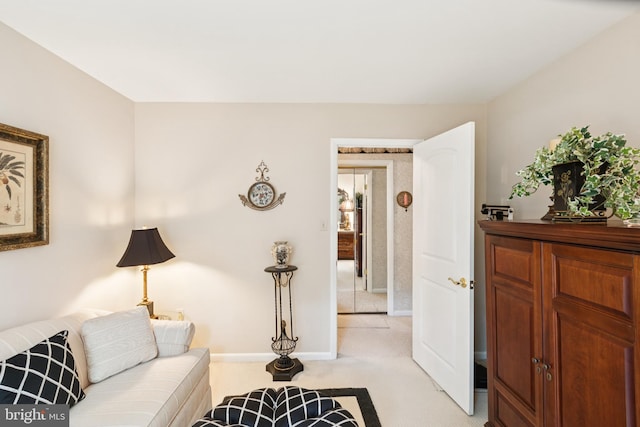 3851 Fawn Ln, White Plains, MD 20695 - living area featuring light carpet and baseboards