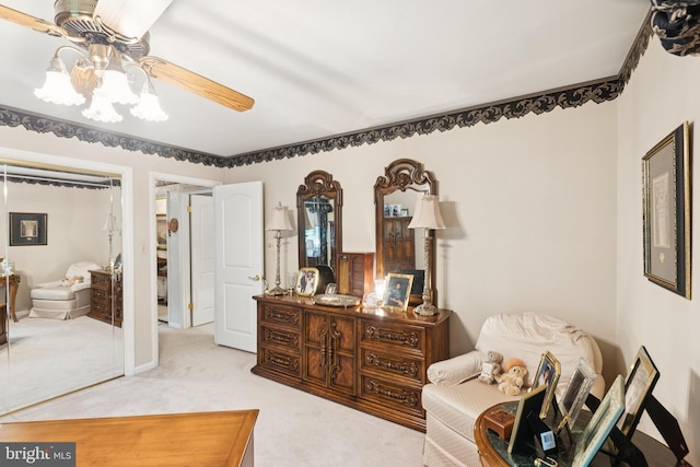 3851 Fawn Ln, White Plains, MD 20695 - bedroom with carpet and a ceiling fan