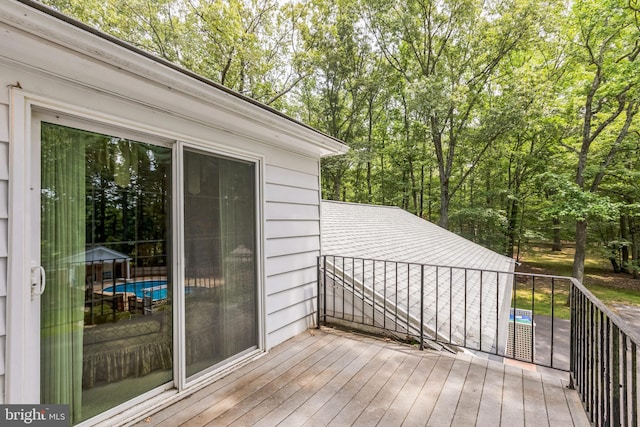 3851 Fawn Ln, White Plains, MD 20695 - wooden terrace with view of wooded area