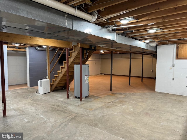 400 27th St, Huntingdon, PA 16652 - unfinished below grade area with water heater and stairway