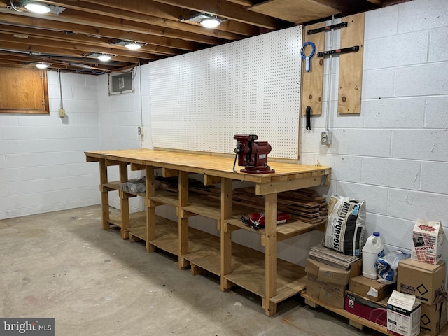 400 27th St, Huntingdon, PA 16652 - unfinished basement featuring a workshop area