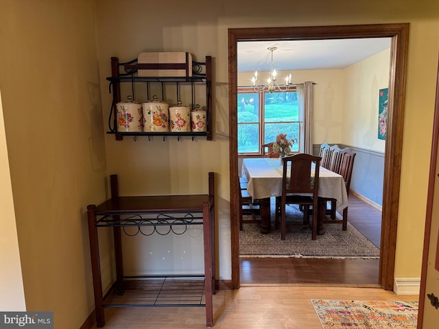 400 27th St, Huntingdon, PA 16652 - dining space with a chandelier and wood finished floors