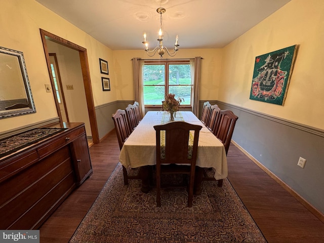 400 27th St, Huntingdon, PA 16652 - dining space with a chandelier and dark wood-type flooring