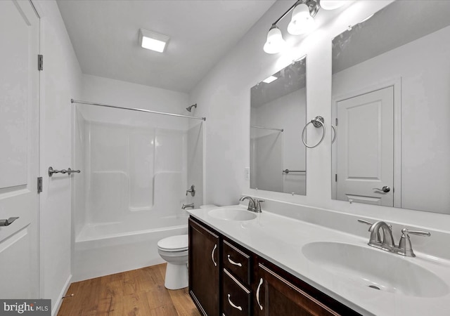 21 American Ave, Carlisle, PA 17013 - bathroom with shower / tub combination, wood finished floors, and double vanity
