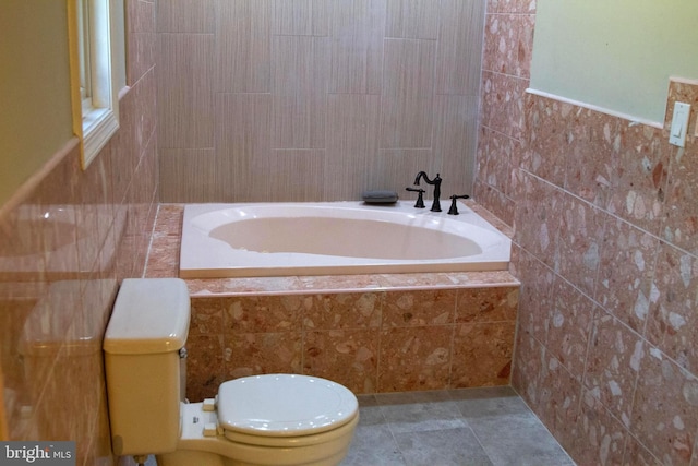 161 Carlton Ave, Marlton, NJ 08053 - bathroom with tiled bath and tile walls