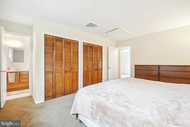 13 Gelding Ct, Olney, MD 20832 - bedroom with attic access, light carpet, and multiple closets